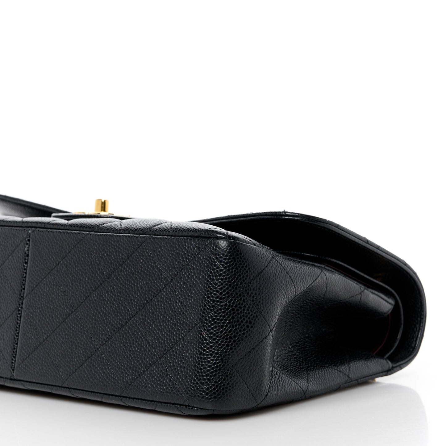 Caviar Quilted Jumbo Double Flap Black