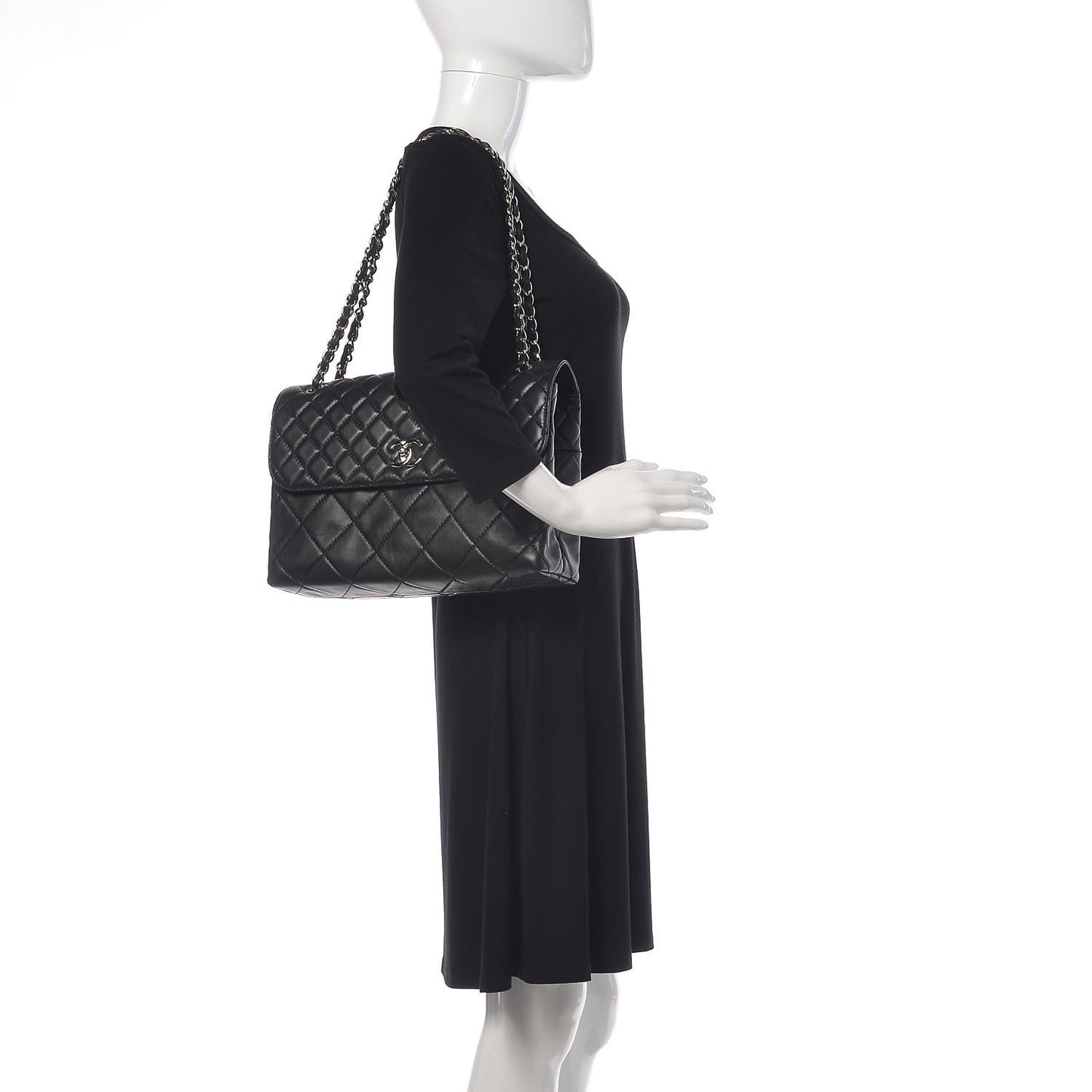 Calfskin Quilted In The Business Flap Bag Black