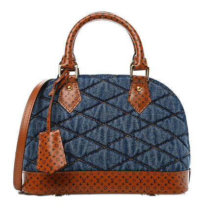Louis Vuitton Denim Calfskin Reverse Monogram Malletage Alma BB Blue 1 of 4