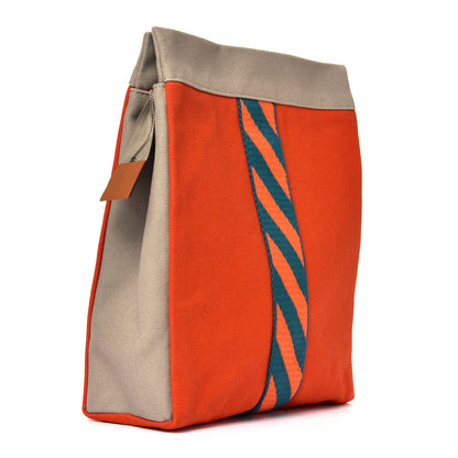 Hermes Canvas High Model Jimetou Jumping Case Orange Feu Gris Ponce 2 of 5