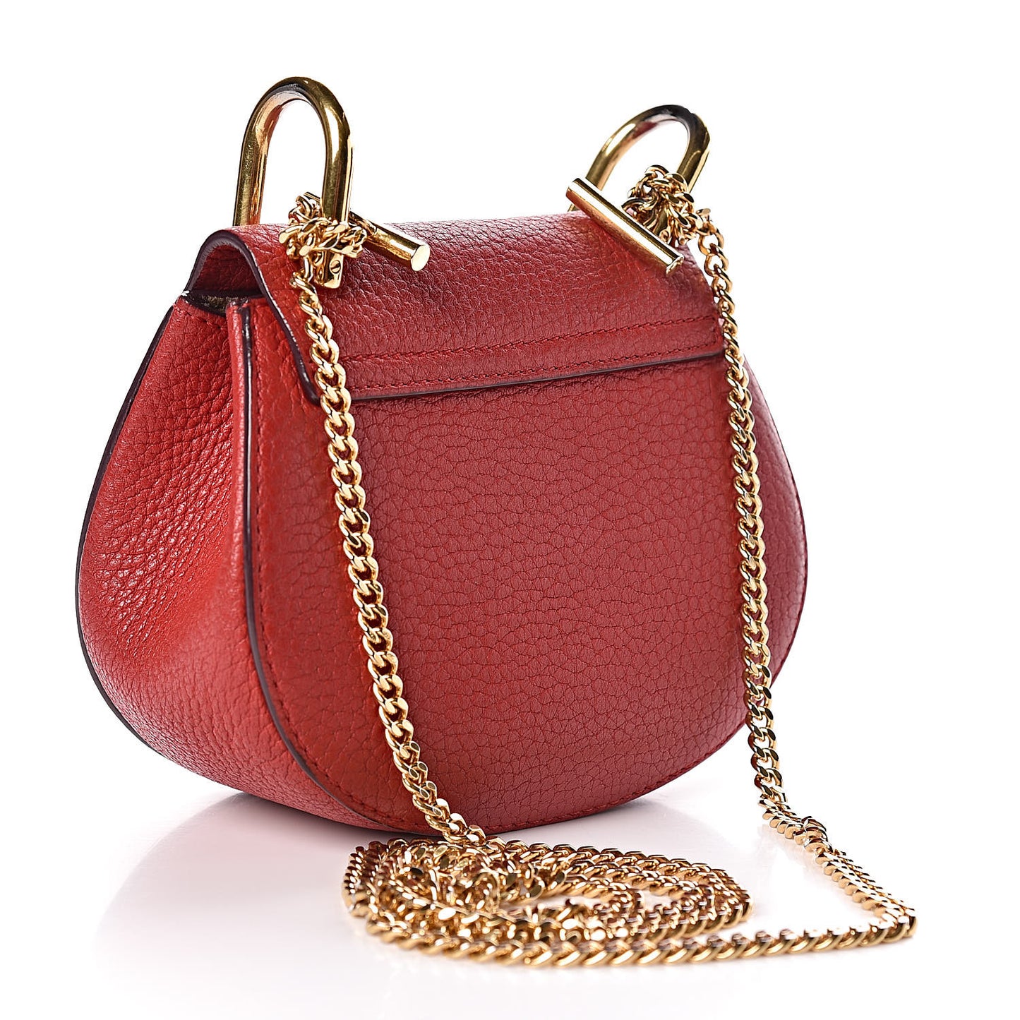 Grained Lambskin Nano Drew Shoulder Bag Intense Red