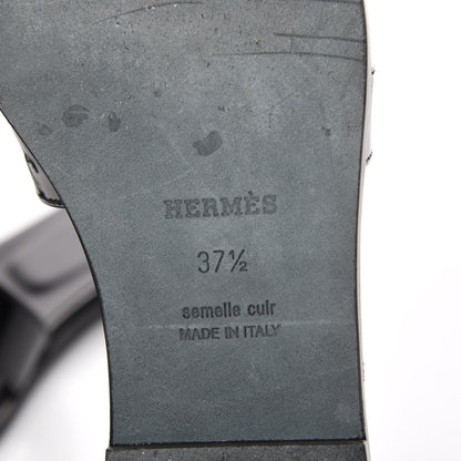 Hermes Patent Oran Sandals 37.5 Black 8 of 12