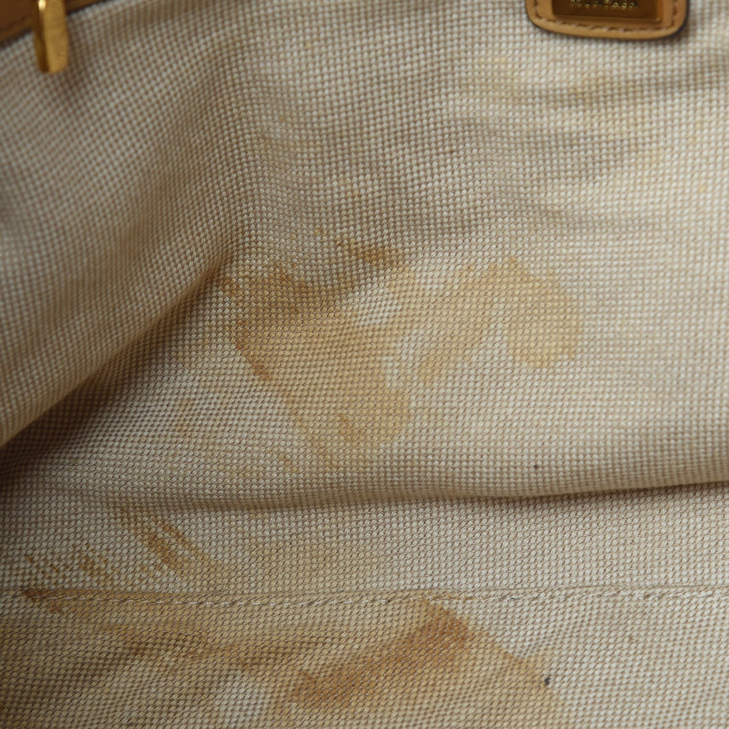 Striped Visetos Shopping Tote Beige