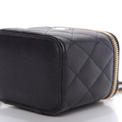 Chanel Caviar Quilted Mini Vanity Case With Chain Black 7 of 10