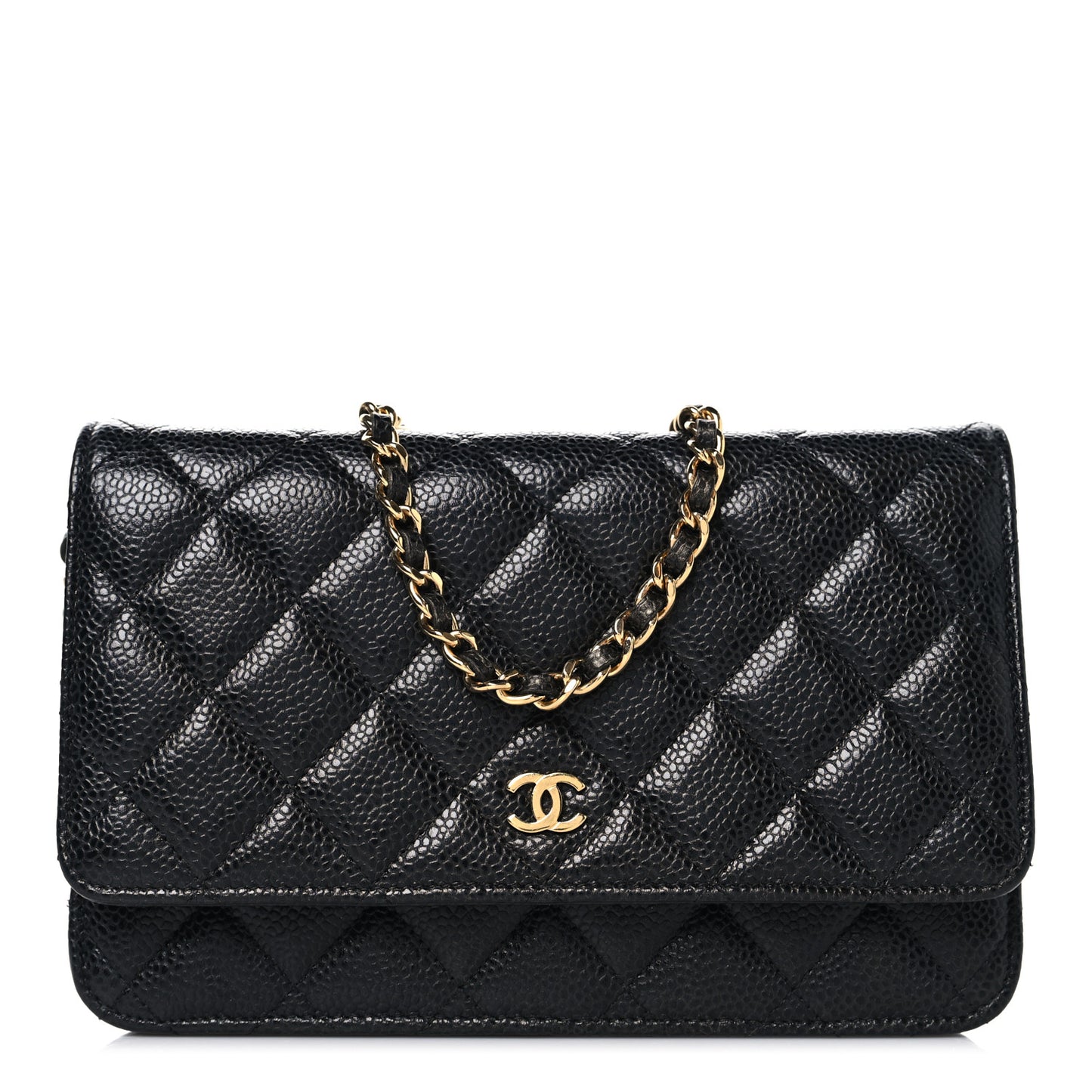 Caviar Quilted Wallet On Chain WOC Black