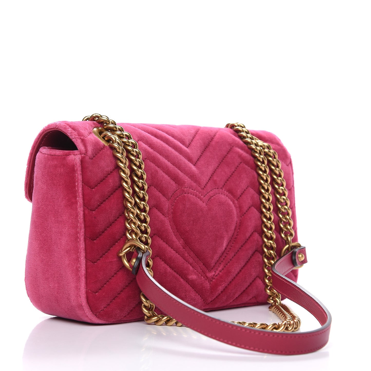 Velvet Matelasse Small GG Marmont Shoulder Bag Light Raspberry Rose