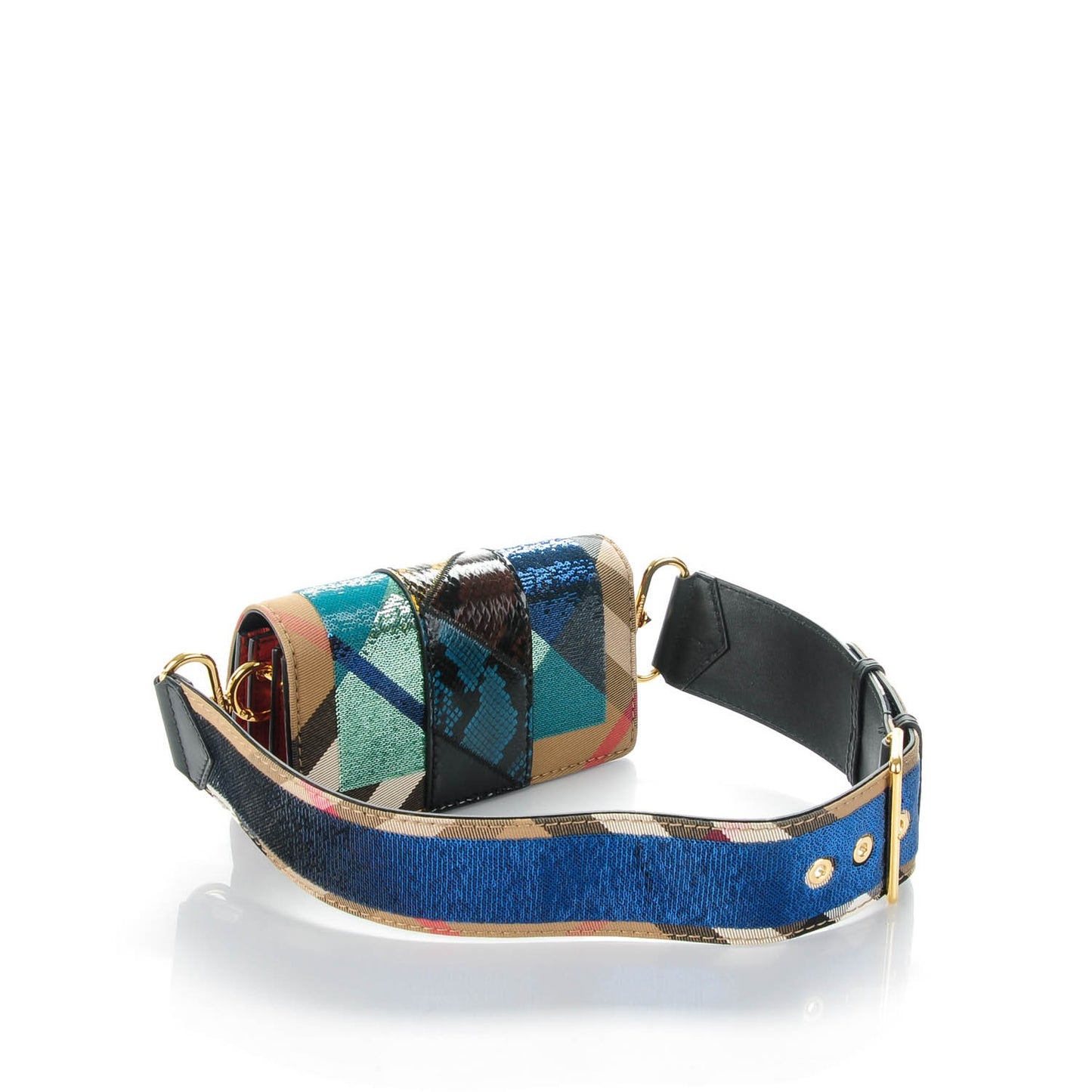 House Check Python Sequin Peregrine Patchwork Shoulder Bag Multicolor