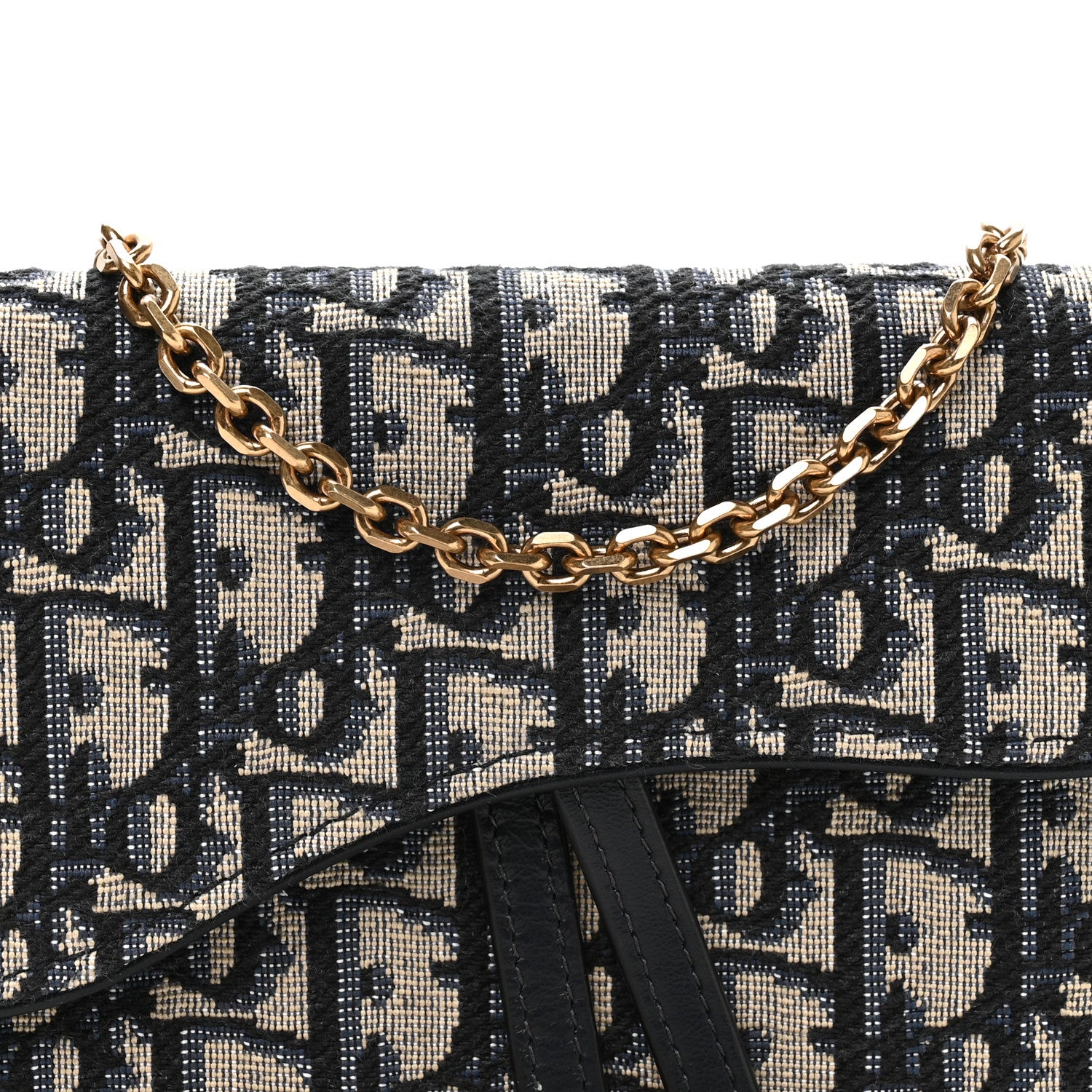 Christian Dior Oblique Saddle Chain Long Wallet Blue 7 of 9