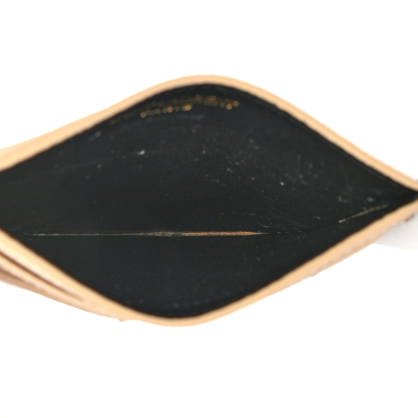 Grain De Poudre Matelasse Chevron Monogram Credit Card Case Nude Powder