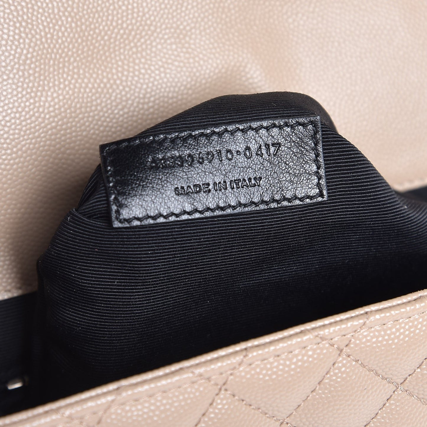 Grain De Poudre Large Tri-Quilt Monogram Satchel Dark Beige
