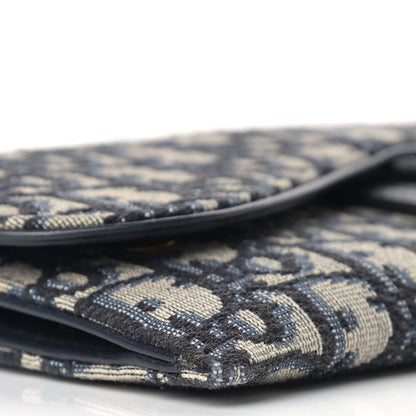 Christian Dior Oblique Saddle Chain Long Wallet Blue 10 of 14