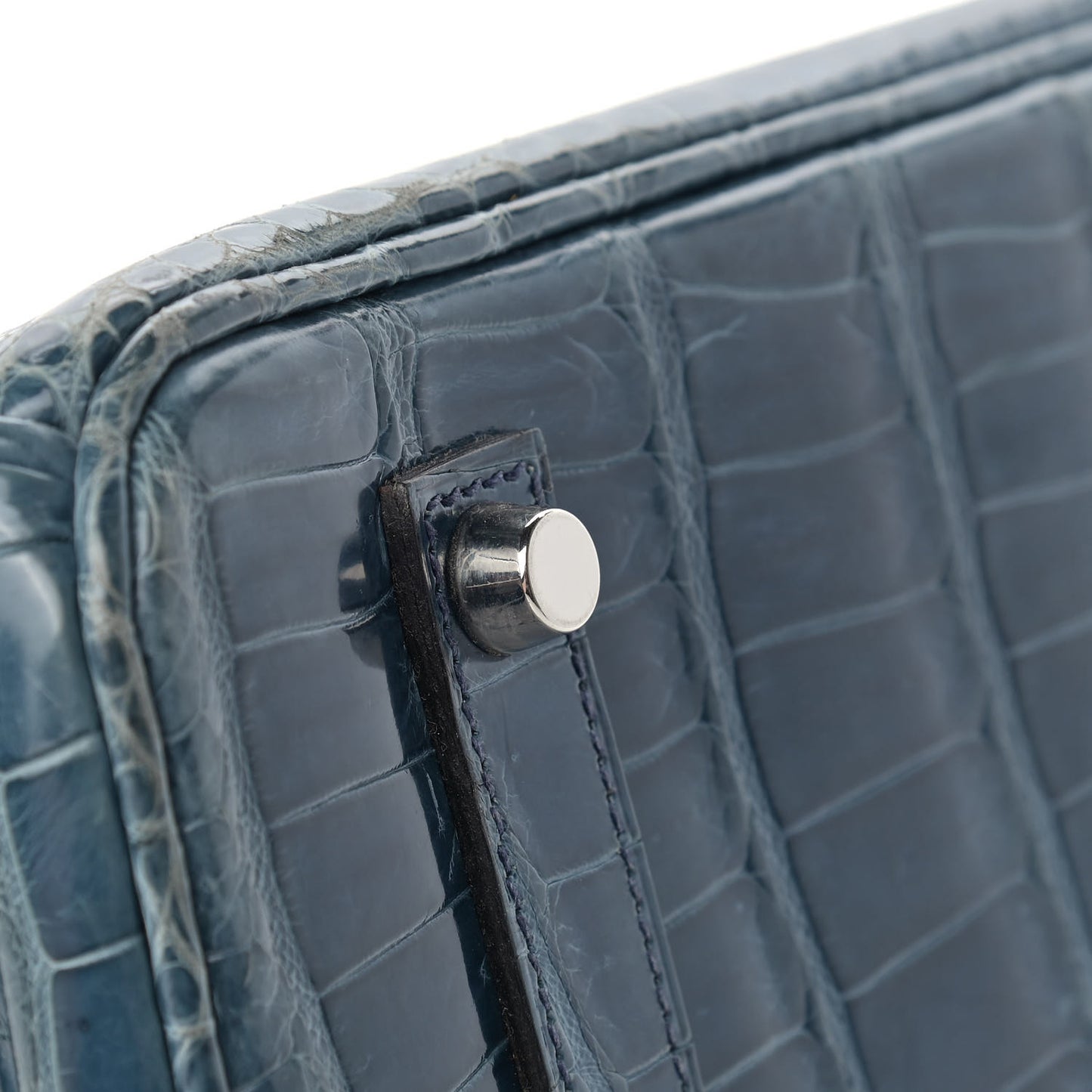 Shiny Porosus Crocodile Birkin 35 Bleu Roi