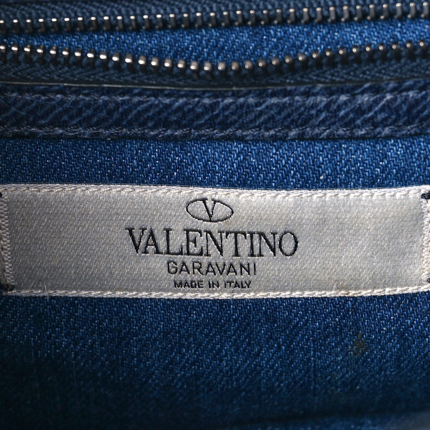 Denim Star Studded Small Lock Flap Blue