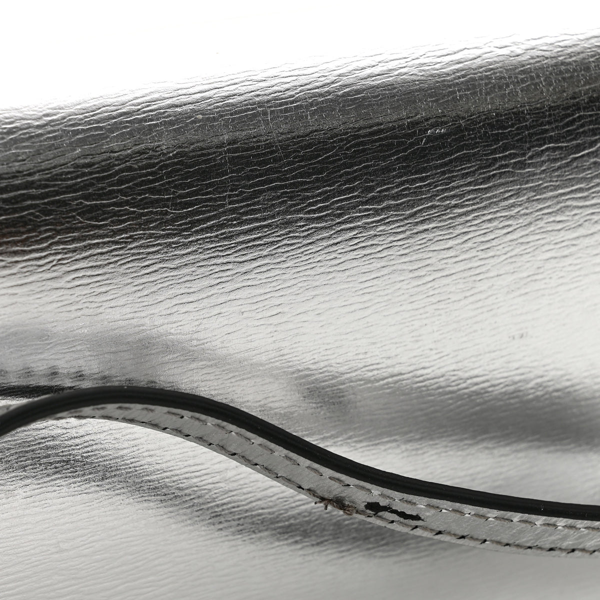 Metallic Palmellato Calfskin TF Mini Bag Silver