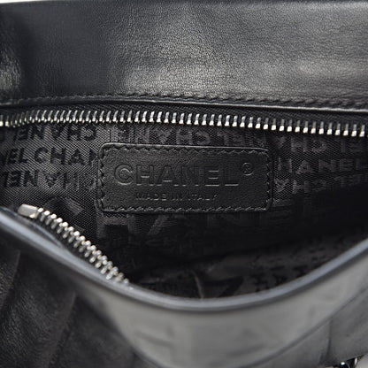 Chanel Lambskin Vertical Quilted Logo Shoulder Bag Black 6 of 11