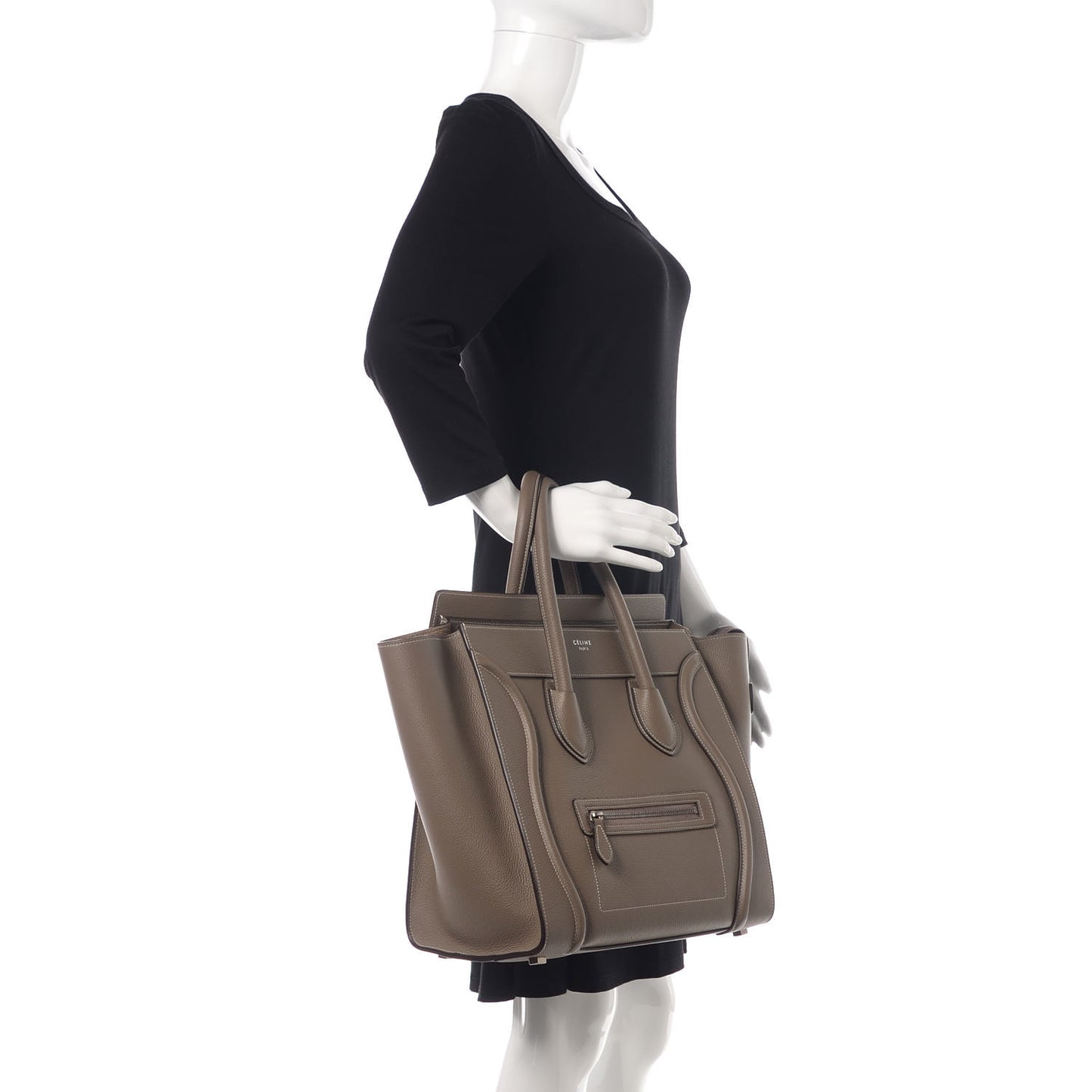 Drummed Calfskin Mini Luggage Souris