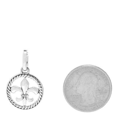 David Yurman Sterling Silver Fleur de Lis Charm Pendant 2 of 4