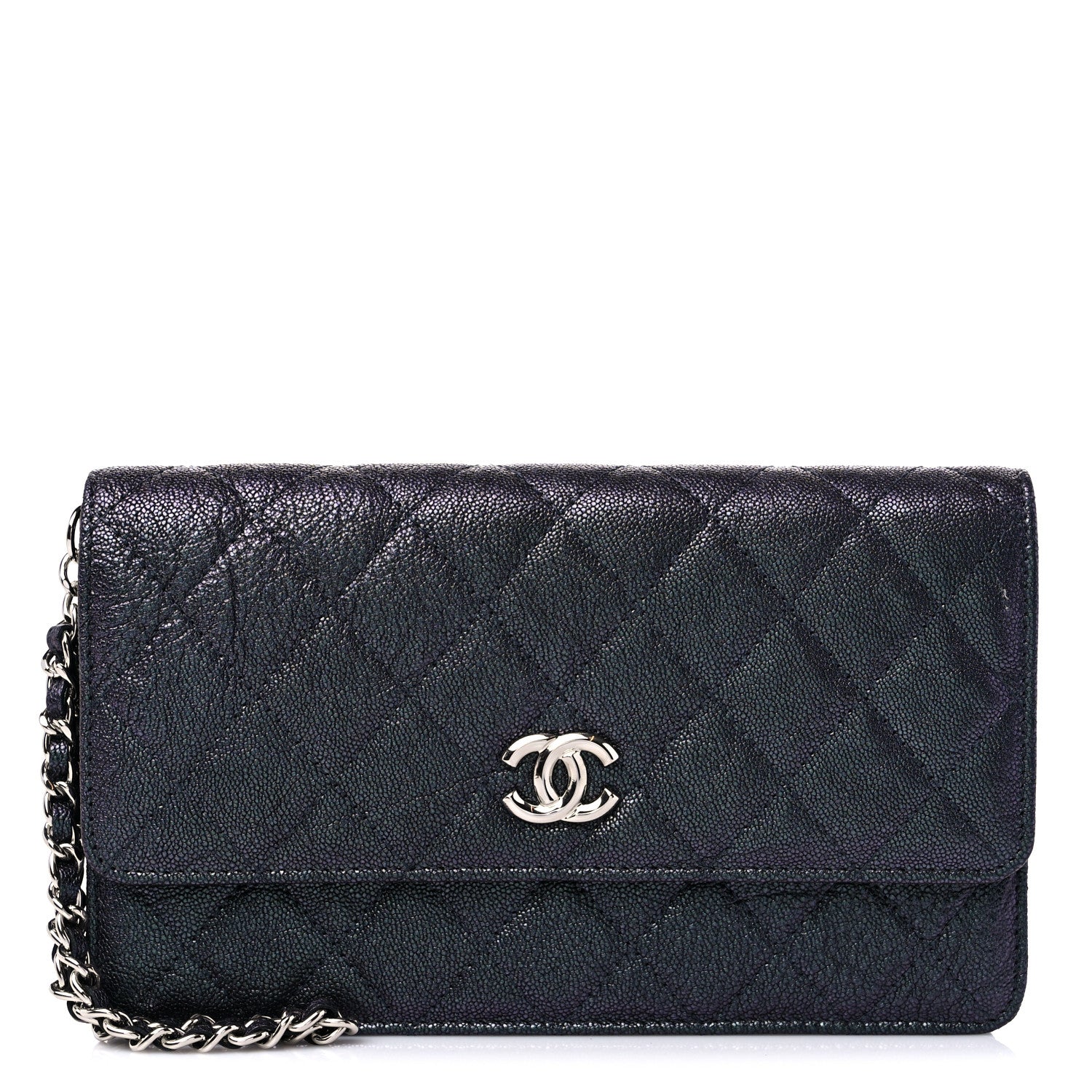 Chanel Iridescent Caviar Night by the C Pouch Clutch Black 1 of 11