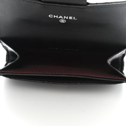 Chanel Lambskin Quilted Flap Card Holder Wallet Black 5 of 12