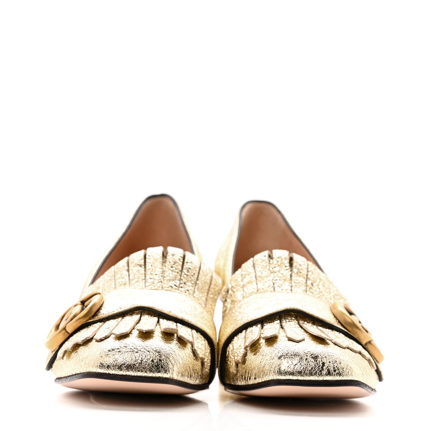 Galassia GG Marmont Fringe 50mm Loafer Pumps 35 Platino
