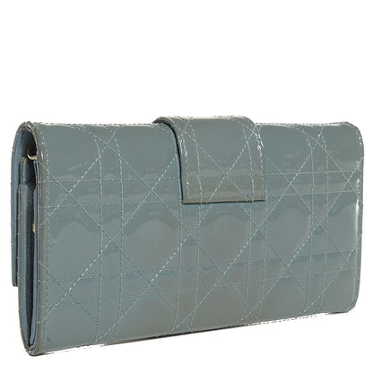 Christian Dior Patent Cannage Chain Wallet Grey 3 of 7
