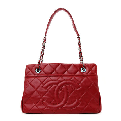 Chanel Caviar Quilted Timeless CC Soft Tote Red 1 of 14