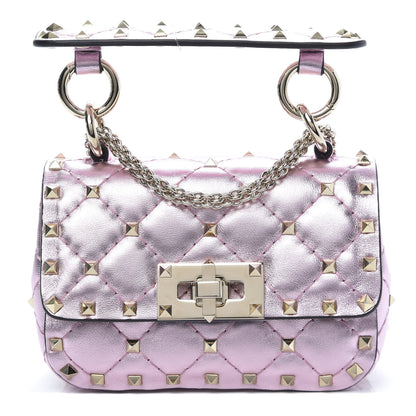 Valentino Garavani Metallic Nappa Micro Rockstud Spike Shoulder Bag Giacinto 1 of 8