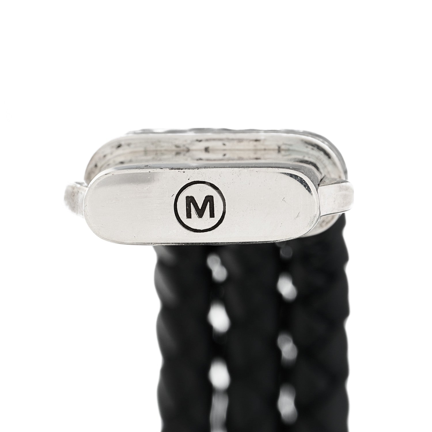 John Hardy Sterling Silver Leather Three Row Braided Hammered Bracelet Black 5 of 5