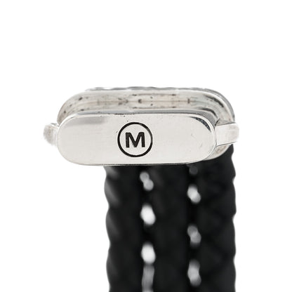 John Hardy Sterling Silver Leather Three Row Braided Hammered Bracelet Black 5 of 5
