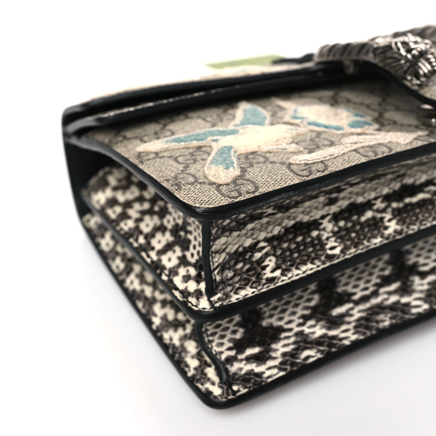 X MLB GG Supreme Monogram Snakeskin NY Yankees Patch Embroidered Small Dionysus Shoulder Bag