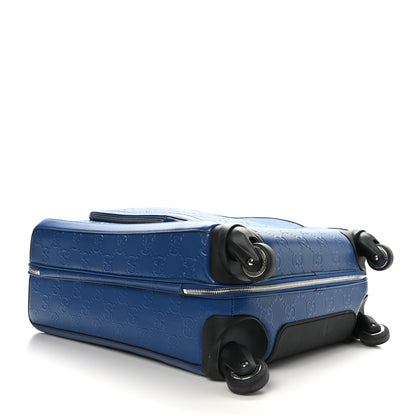 Gucci Calfskin GG Tennis Embossed Small Savoy Cabin Trolley Intense Metal Blue 3 of 9