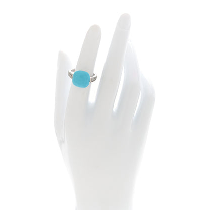 Pomellato 18K White Gold Diamond Turquoise Capri Ring 52 6 2 of 4