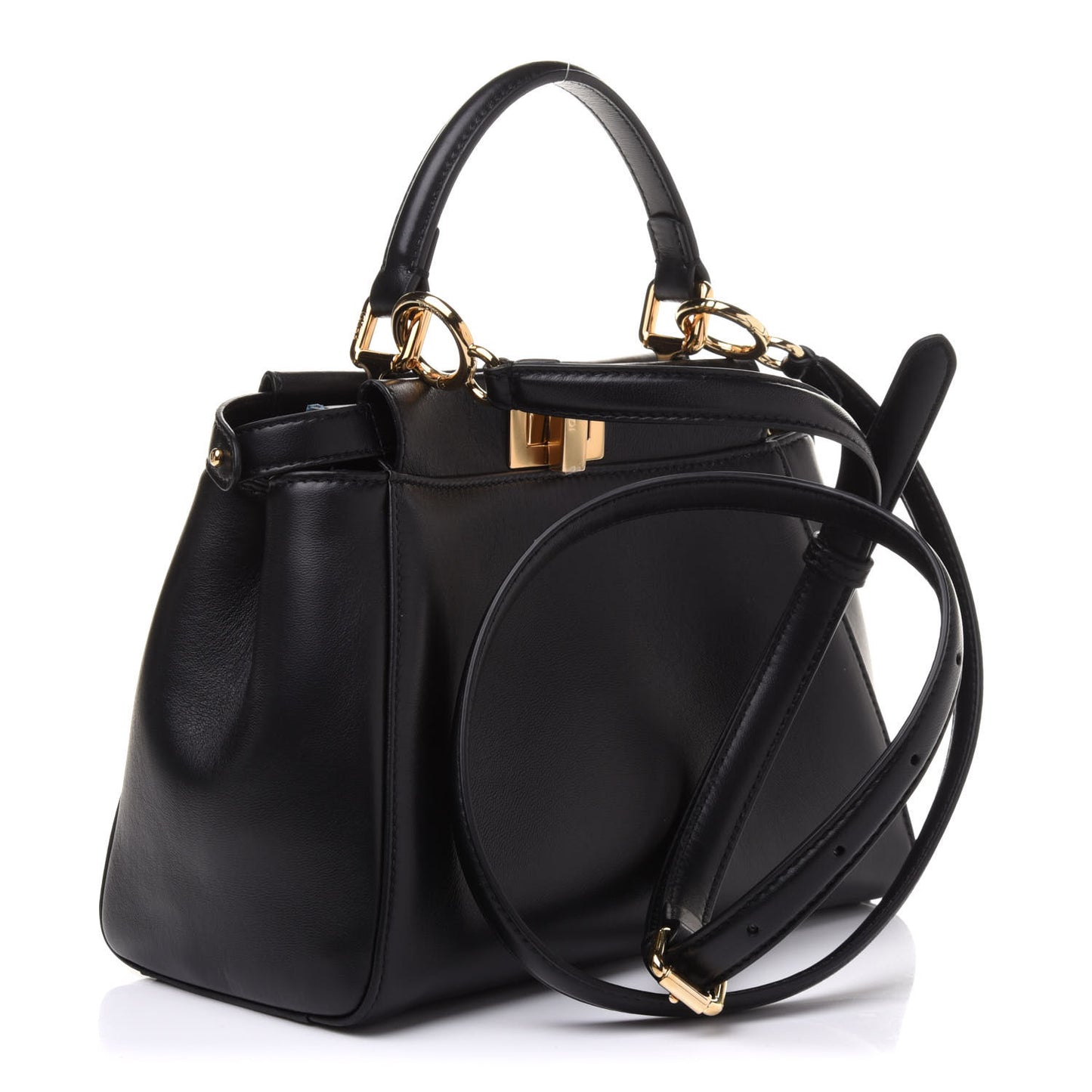 Nappa Stacked Bar Mini Peekaboo Iconic Satchel Black