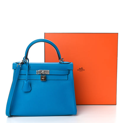 Hermes Evercolor Kelly Retourne 28 Bleu Hydra 10 of 10