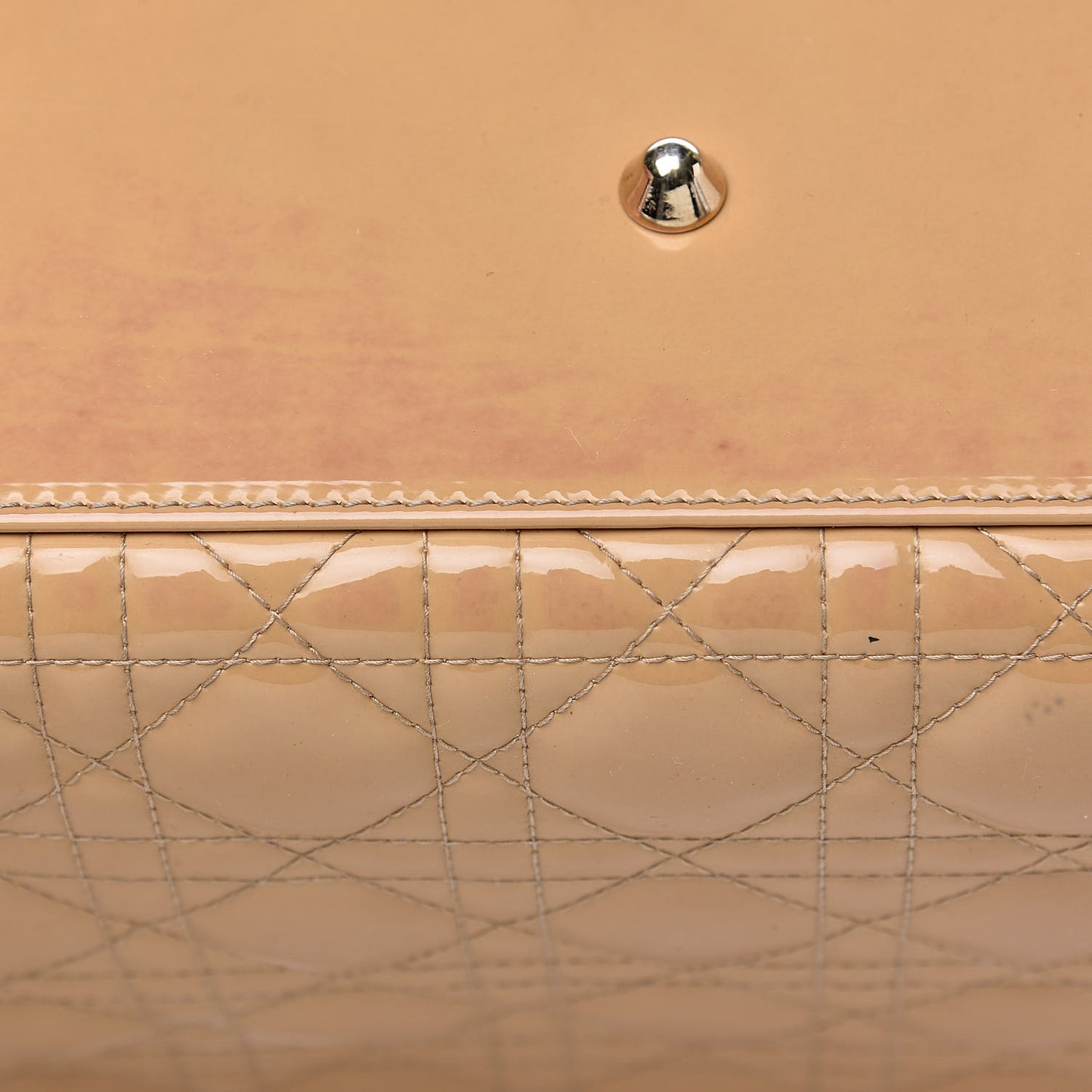 Patent Cannage Large Lady Dior Beige