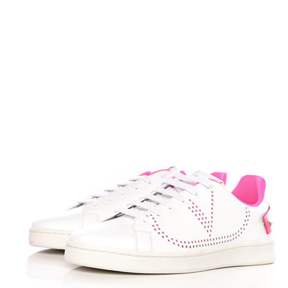Valentino Garavani Calfskin Womens Backnet Sneakers 39 White Fuchsia 3 of 9