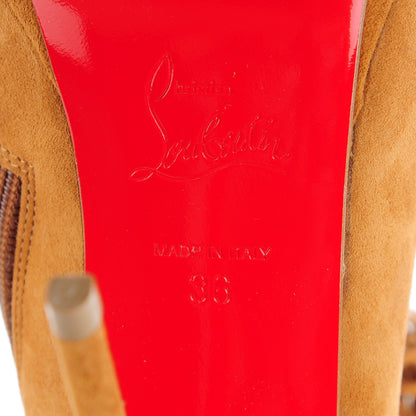Christian Louboutin Suede Otoka Fringe 120 Booties 36 Noisette 7 of 9