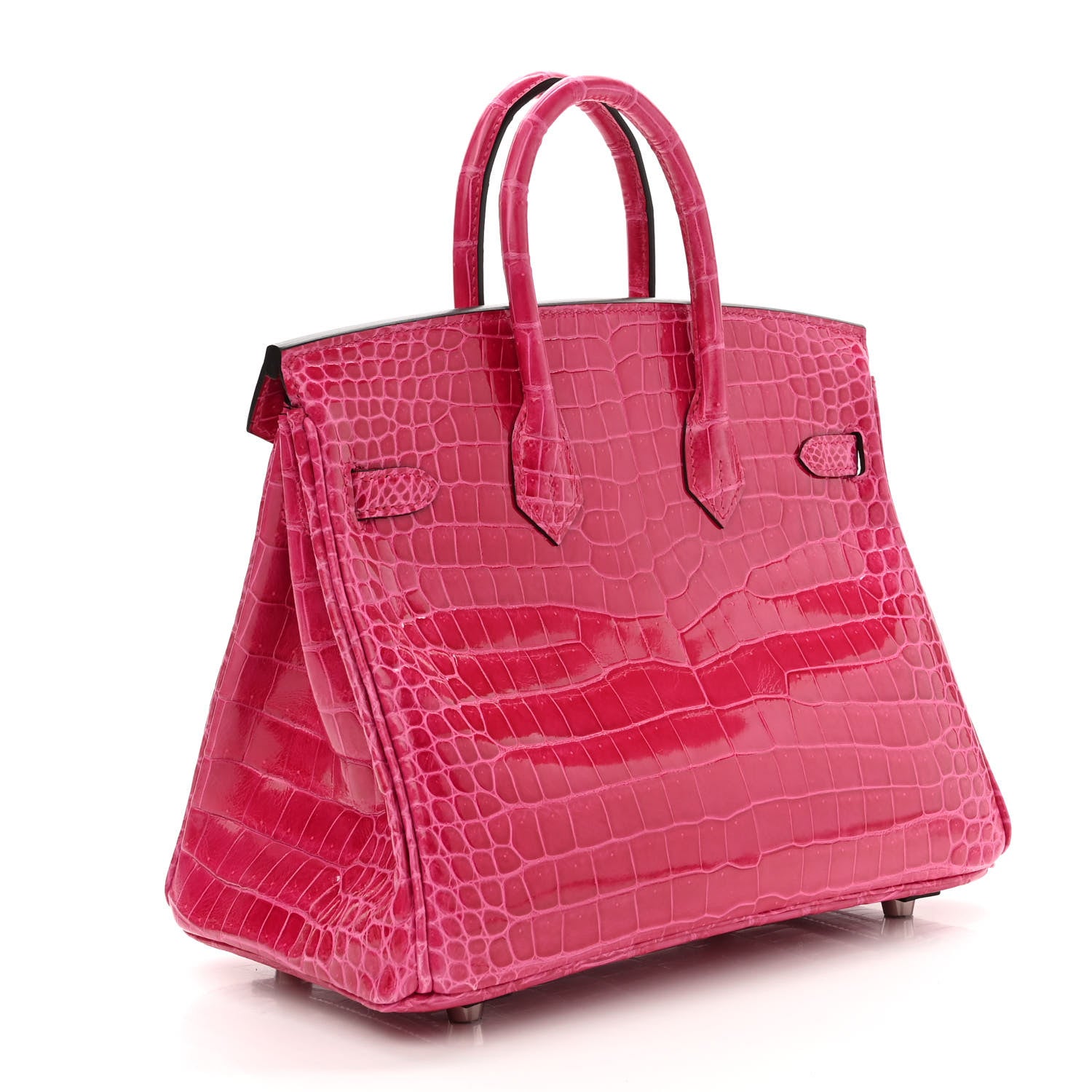 Hermes Shiny Porosus Crocodile Birkin 25 Rose Mexico 3 of 11