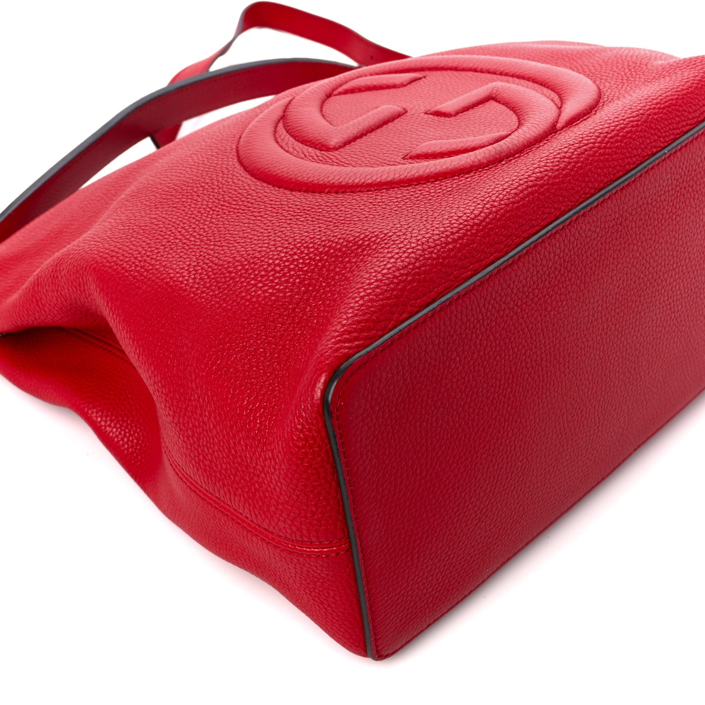 Pebbled Calfskin Large Soho Hobo Tabasco Red