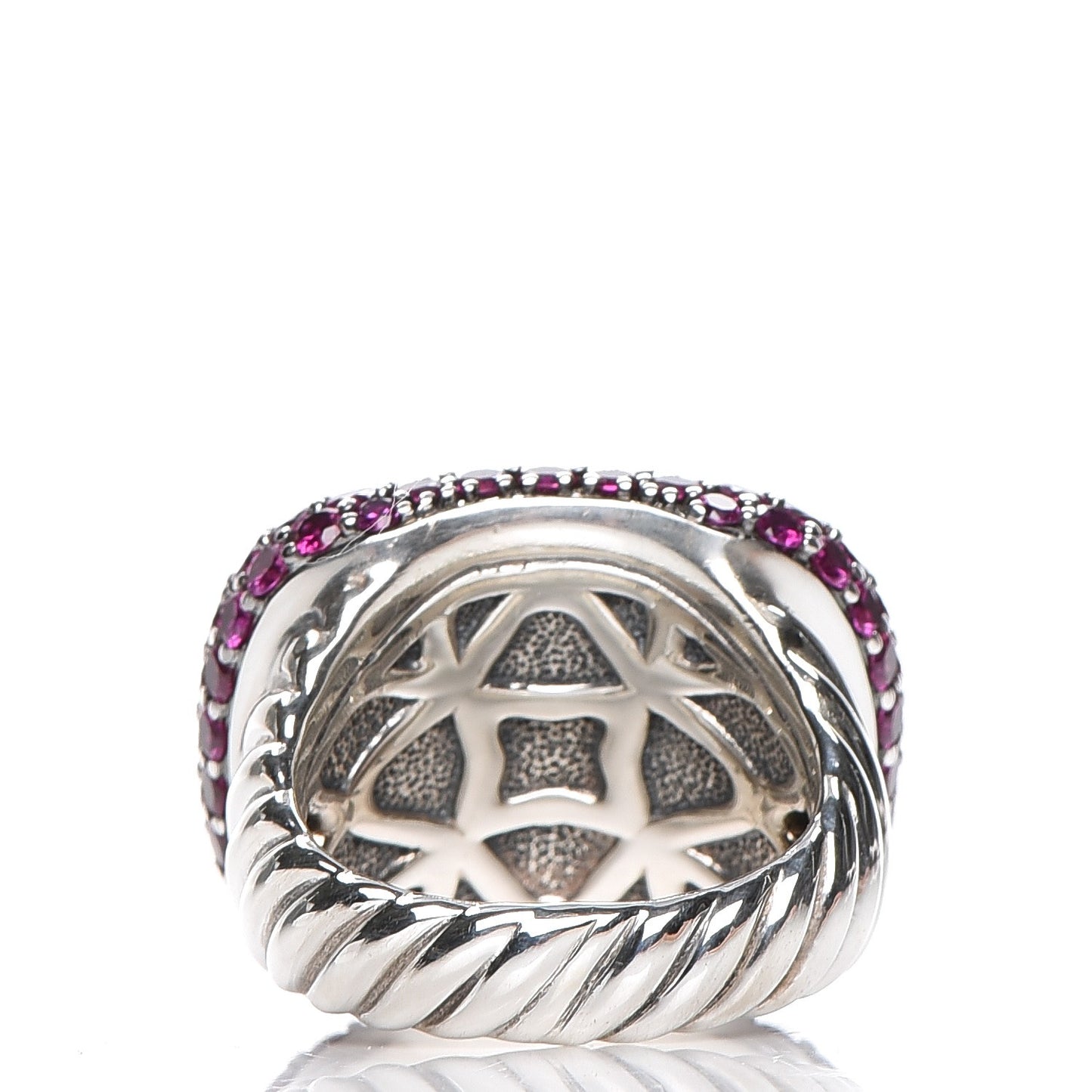 Sterling Silver Amethyst Pink Sapphire 18mm Waverly Ring 49 5