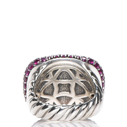 David Yurman Sterling Silver Amethyst Pink Sapphire 18mm Waverly Ring 49 5 4 of 5
