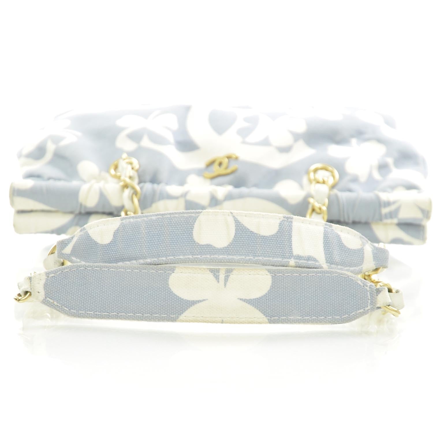 Chanel Canvas CC Clover Print Bag Blue 5 of 8