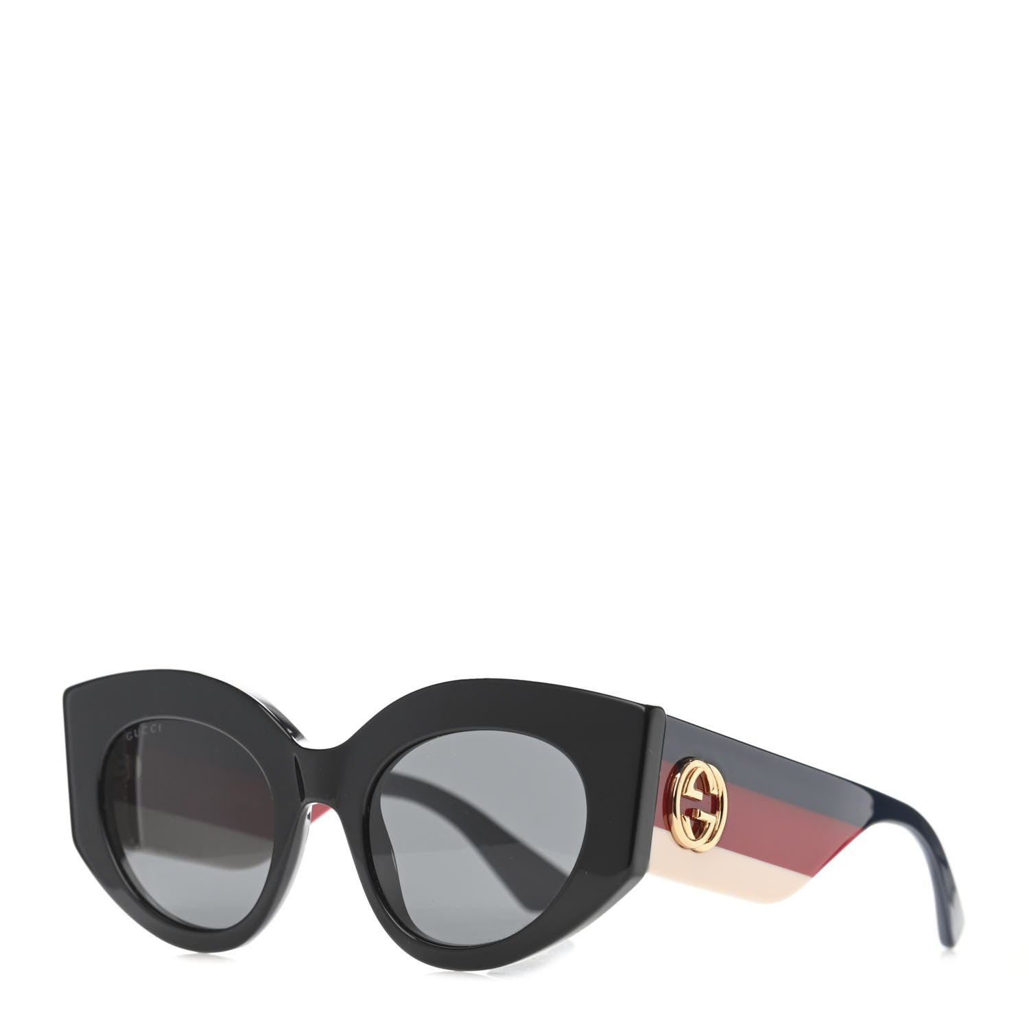 Gucci Acetate Oversized Rectangle Frame Web Sunglasses GG 0275/S Black 1 of 4