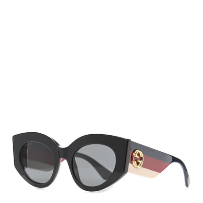 Gucci Acetate Oversized Rectangle Frame Web Sunglasses GG 0275/S Black 1 of 4