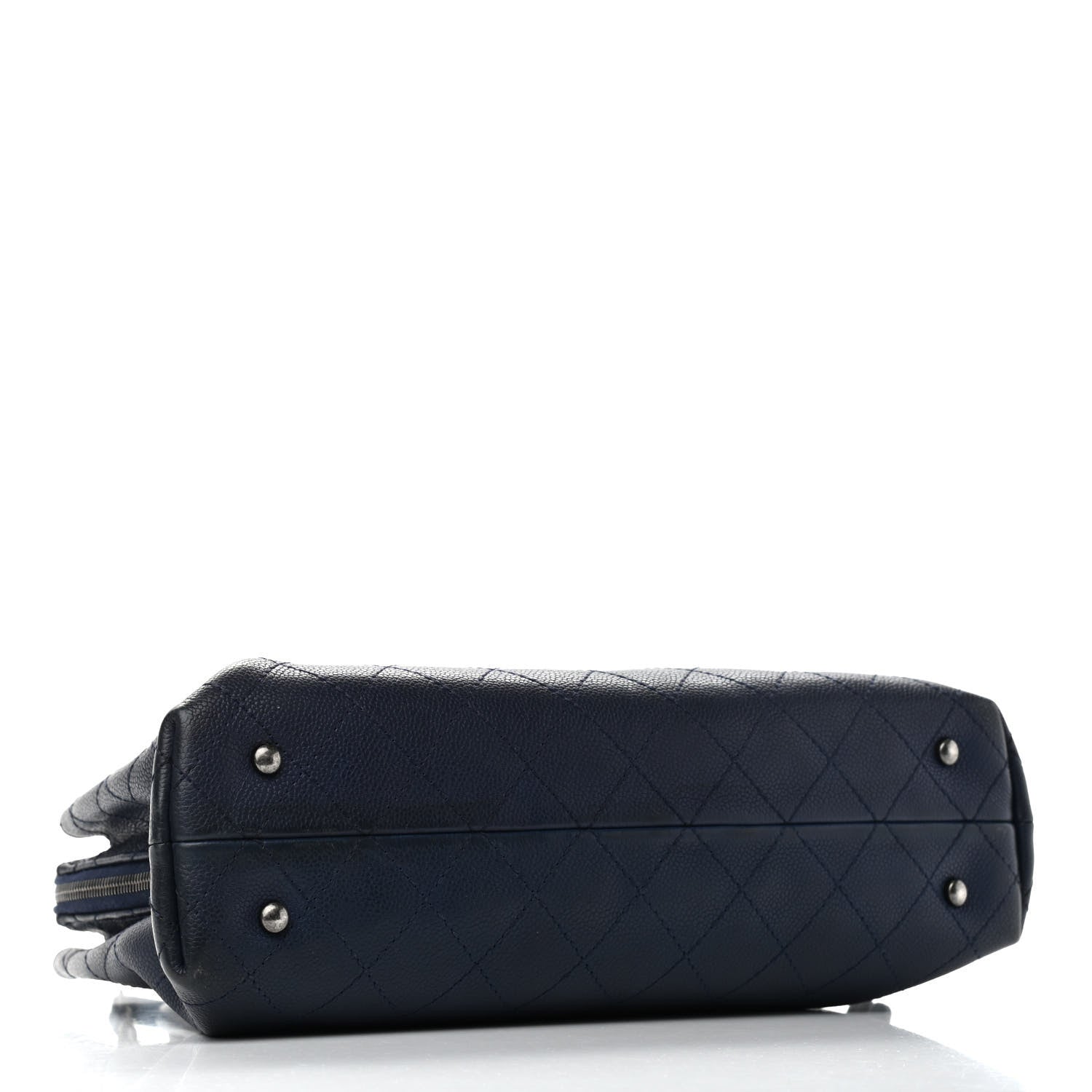 Chanel Grained Vegetal Calfskin Small Urban Shopping Tote Navy 4 of 13