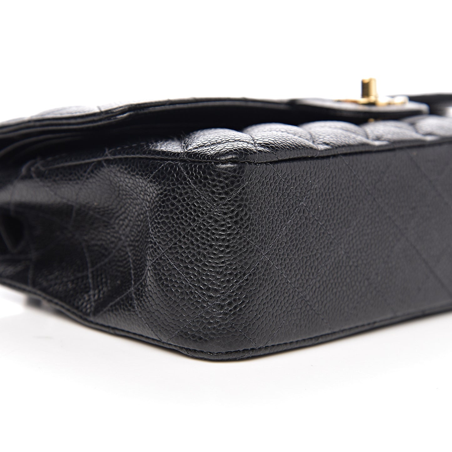 Caviar Quilted Medium Double Flap Black