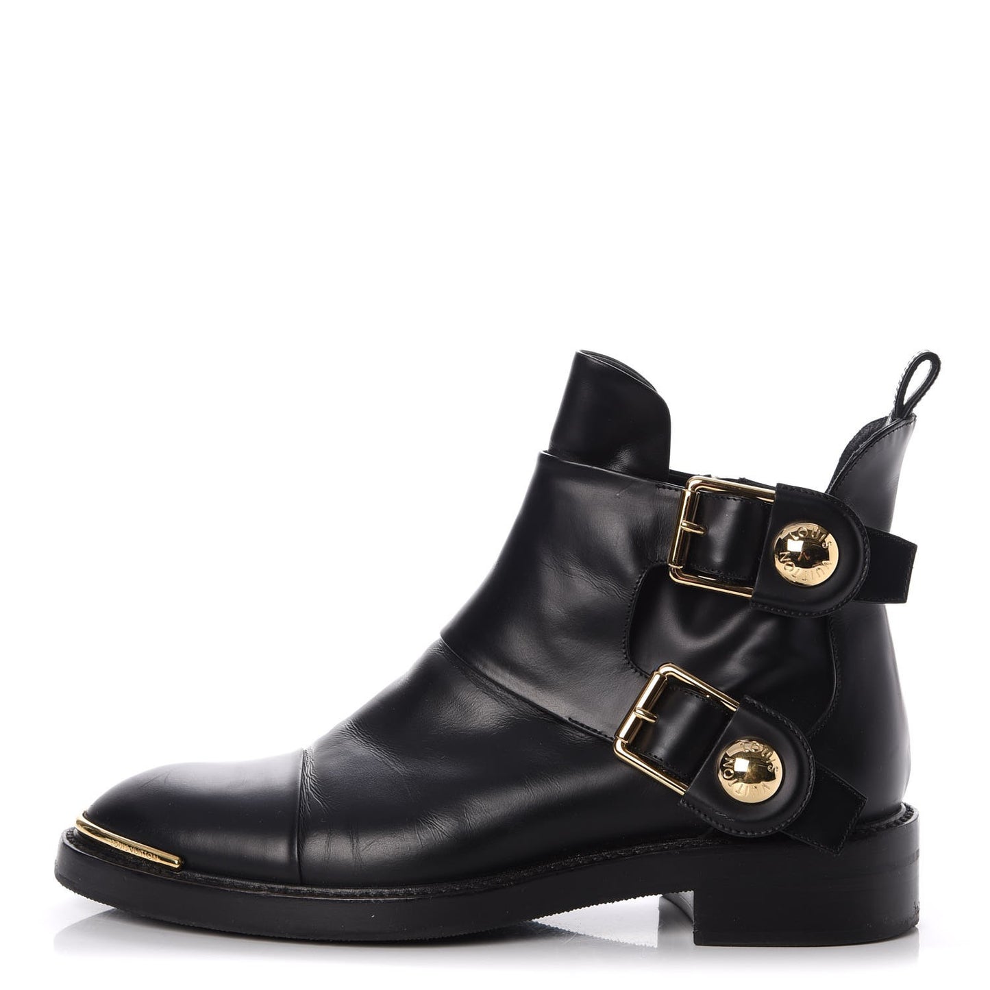Calfskin Valley Flat Ankle Boots 37 Black