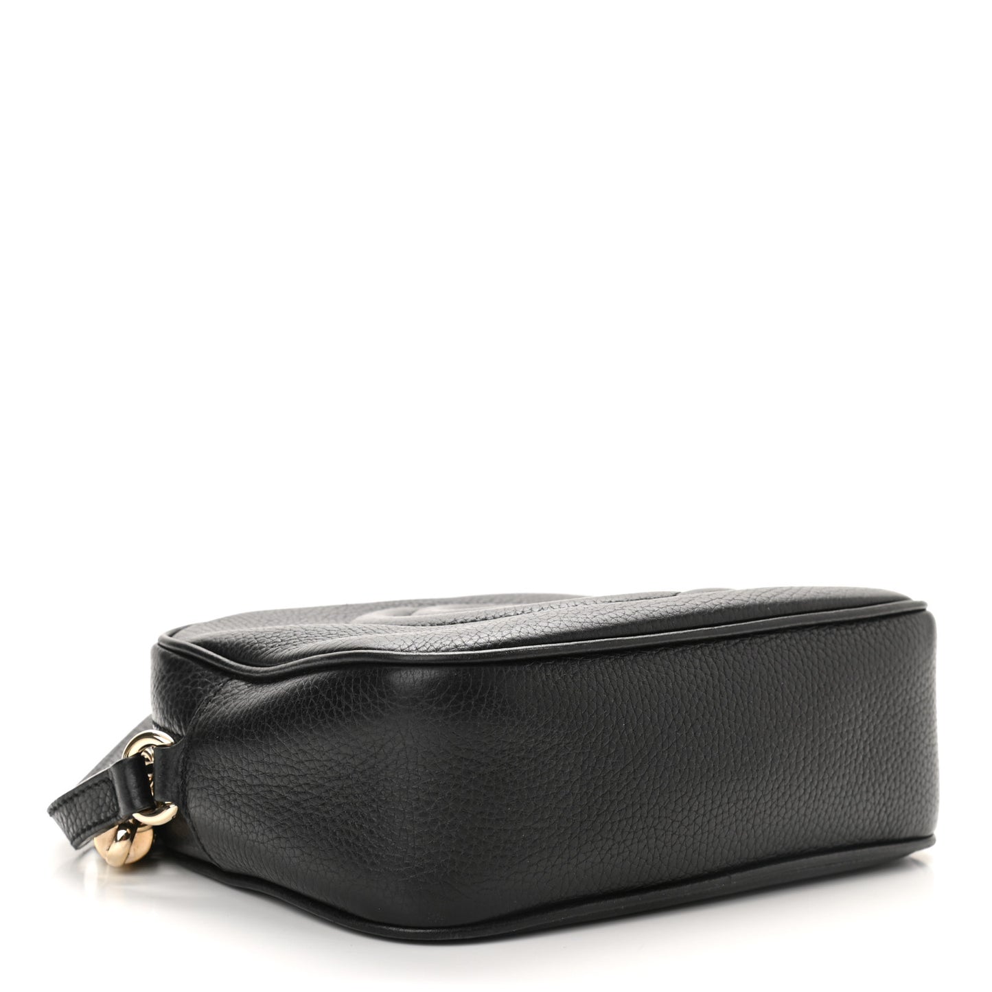Pebbled Calfskin Small Soho Disco Bag Black