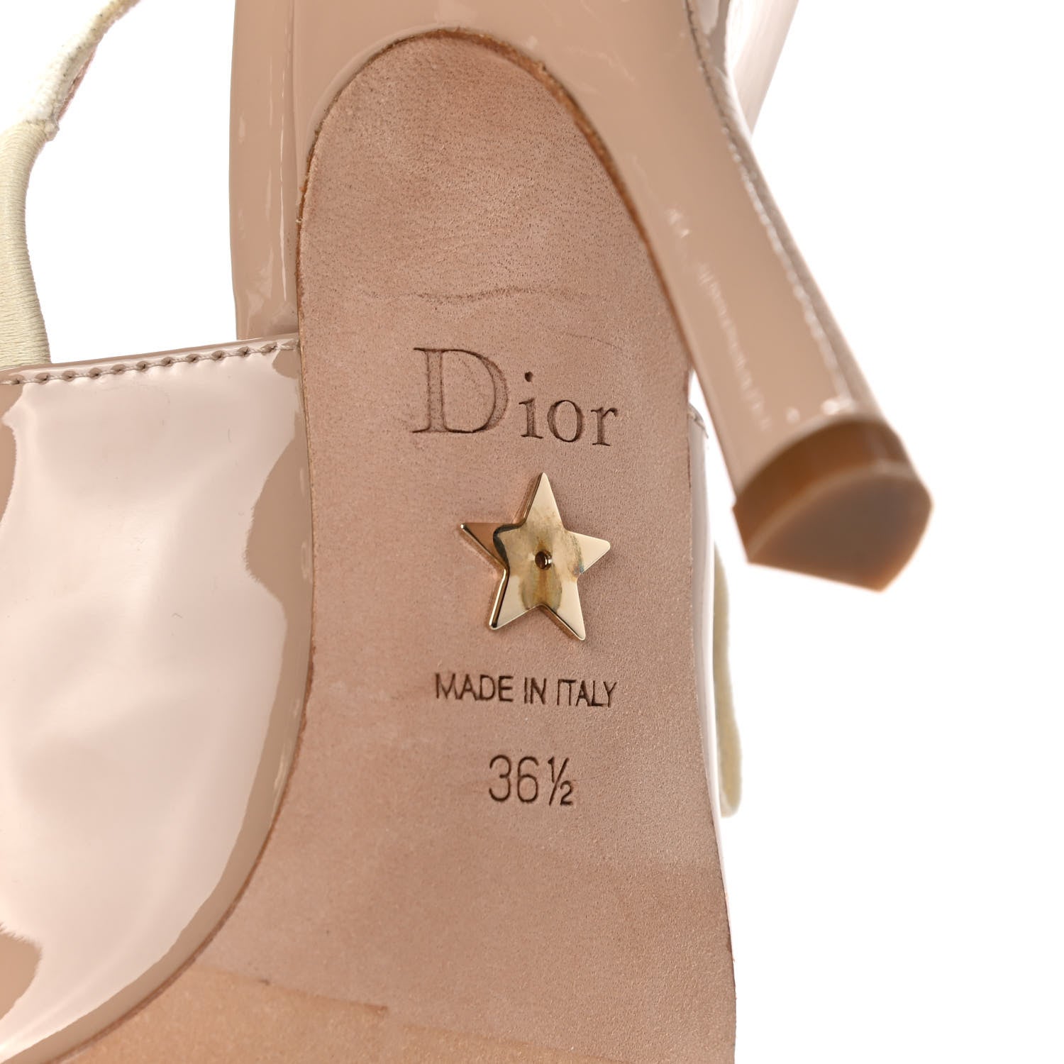 Christian Dior Patent Ribbon J'Adior Slingback 100mm Pumps 36.5 Nude 6 of 8