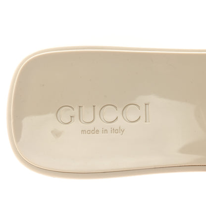 Gucci Rubber Gucci Logo Womens Platform 20/60mm Slide Sandals 37 Mystic White 7 of 8